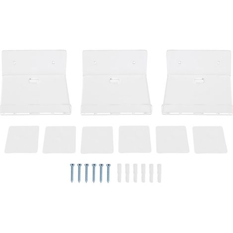 Lot de 3 petites étagères flottantes en acrylique transparent, fixées au mur et adhésives, idéales pour plantes, photos, figurines et appareils photo. (1/5)