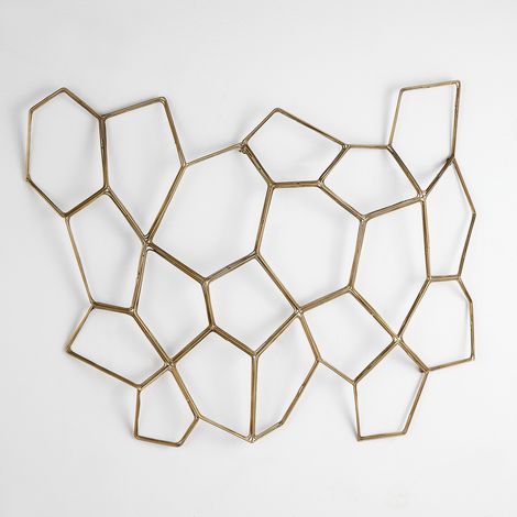 Skulptur 107X6X77 Goldenes Metall (1/5)