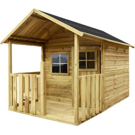 casetta da giardino per bambini in legno domus "blanka" 139x237x165 cm (1/4)