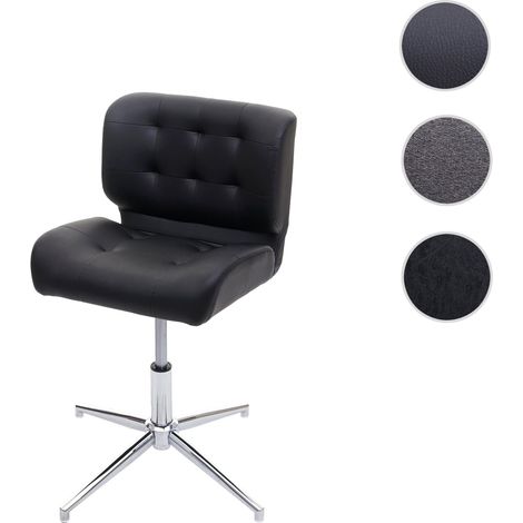 Chaise de bureau HWC-H42, pivotante, réglable en hauteur - similicuir vintage gris foncé, pied noir