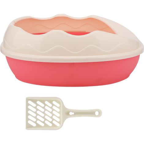 Bac À Litière Pour Chat - Design Semi-Fermé Anti-Éclaboussures - Plastique Robuste Pour Intérieur - Avec Pelle Incluse (1/5)