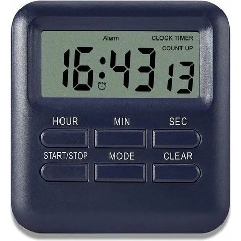 Minuterie Digitale avec Fonction d'Horloge/Réveil 3 en 1, Minuterie de Cuisine Aimanté, Timer Chronomètre Compte à Rebours, Gestio (1/4)