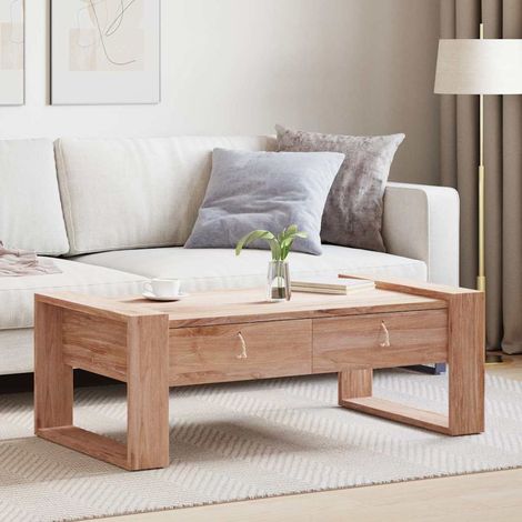vidaXL Mesa de centro de madera maciza de teca 110x60x40 cm (1/5)