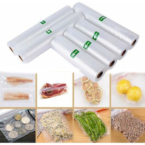 Sac Sous Vide - 20 x 500 cm et 28 x 500 cm - Matériau PA+PE - Transparent - Lot de 6 Rouleaux (1/5)