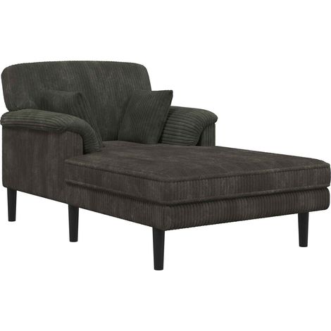 Chaiselongue Anthrazit Cordstoff vidaXL