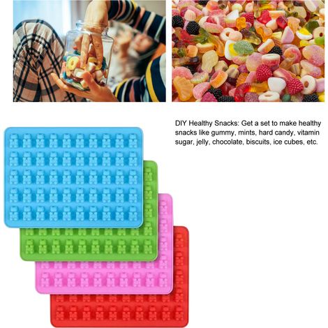Silikon-Schokoladenform mit 50 Mulden in Bärenform, ideal zur Herstellung von Fondant, Gelee und Gummibärchen. (1/5)