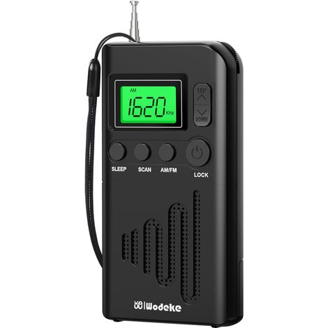 Tragbares Radio, kleines Mini-FM/AM(MW)-Radio mit hervorragendem Empfang und hoher Klangqualität, tragbares Radio mit Kopfhöreranschluss, geeignet zum Wandern, Joggen und Camping