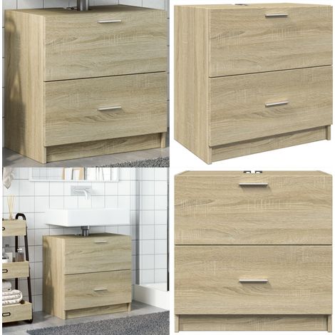 Mobile Sottolavabo Rovere Sonoma 59x37x59 cm in Truciolare - Mobile sottolavabo - Mobile in legno multistrato