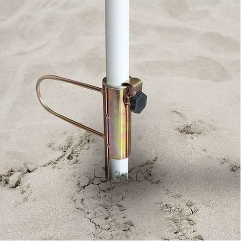 pair Linghhang – Pied de parasol en métal résistant au vent – Réglable pour tige 25-32 mm – Installation facile sans outils – Idéal pour plage et jardin (1/5)
