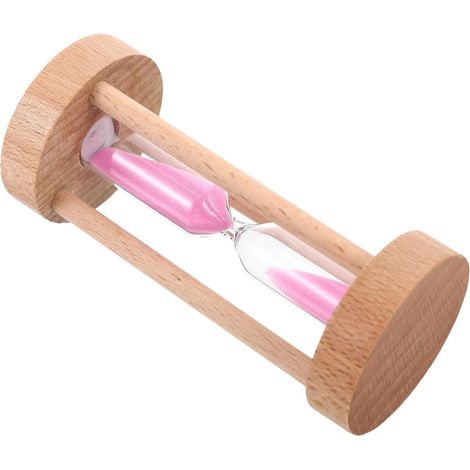 Minuteur Sablier en Bois Sable Rose, Décoration Maison et Bureau (1/5)