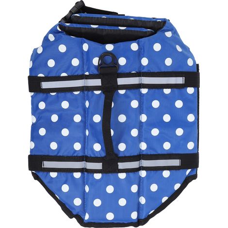 Gilet De Sécurité Pour Chien - Gilet De Flottaison Réglable Avec Bandes Réfléchissantes - Bleu Foncé - Taille L (1/5)