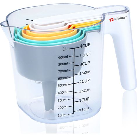 Set 8 Accessori per Cucinare con Caraffa Graduata Brocca Misurini e Cucchiai (1/5)