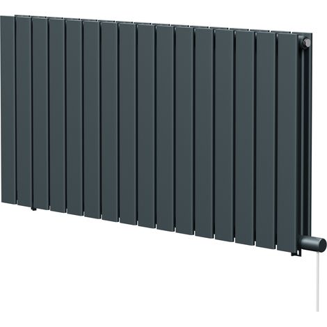Hudson Anthracite 600mm x 1212mm Horizontal Electric Double Panel Radiator