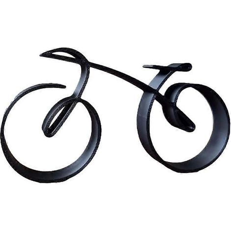 Décoration de vélo en métal, sculpture de vélo noir simple, ornement exquis