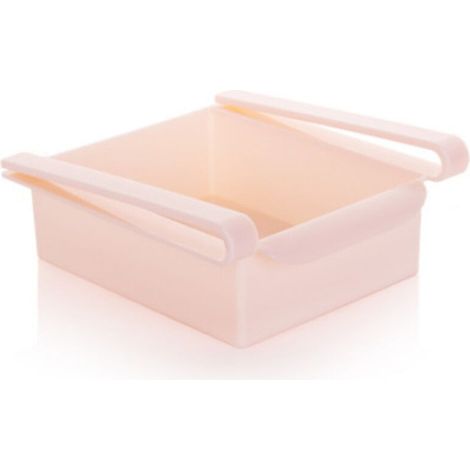 Panier de rangement en plastique pour réfrigérateur, boîte de rangement pour aliments et boissons, fournitures de cuisine créatives(rose)
