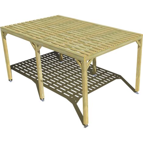 Pergola bois • 3m x 5m • indépendante • sens largeur • platelage bois • livraison comprise