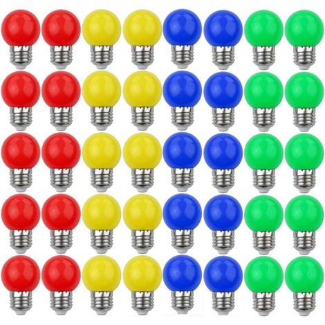 E27 3W=30W Farbige LED-Lampen Dekorative und Designleuchte 240 Lumen AC220V-240V Gemischte Farben Dekorative Lampe Rot Gelb Blau Grün - 40er-Pack [Energieklasse A+] (1/5)