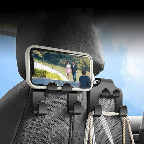 Organisateurs de rangement multifonctions pour appuie-tête de voiture, compatibles avec les sacs à main et les sacs d'épicerie. (1/4)