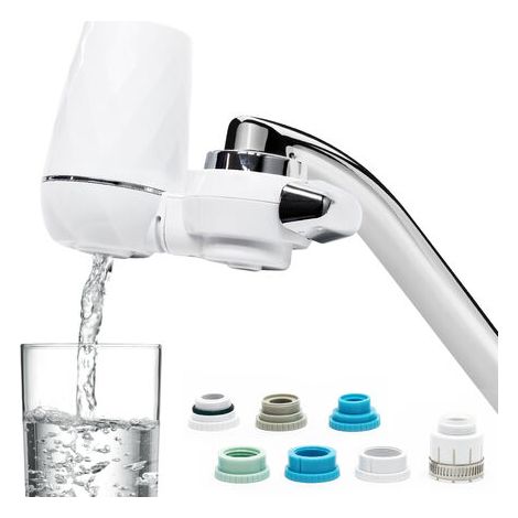 Wiltec – 9-stufiger Trinkwasserfilter für den Wasserhahn – 120 l/h Filterleistung – PP-Sedimentfilterpatrone mit Aktivkohle – 360°-Armaturenmontage – NW-LT-H2A (1/5)