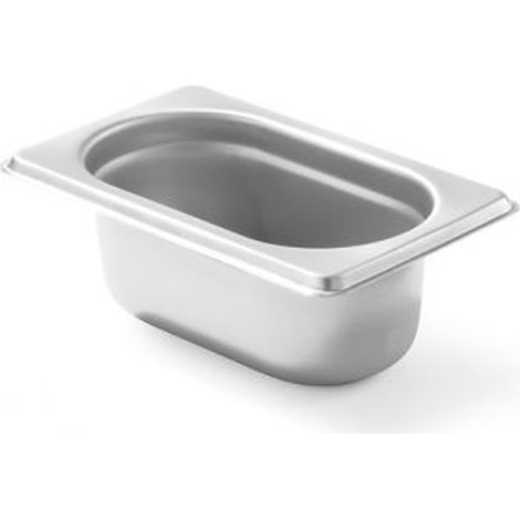 Contenedor GN 1/9, altura 65 mm, acero inoxidable - Hendi 800720