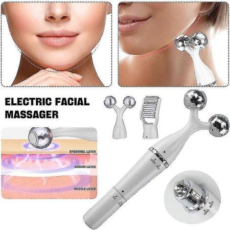 Rouleau de massage facial électrique 3D 3 en 1, anti-rides, lifting du visage, instrument de beauté pour femmes (1/5)