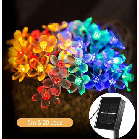 Guirlande lumineuse solaire pour fête de Noël, jardin, extérieur, étanche, éclairage de pelouse, décoration, lampes à fleurs à LED (1/5)