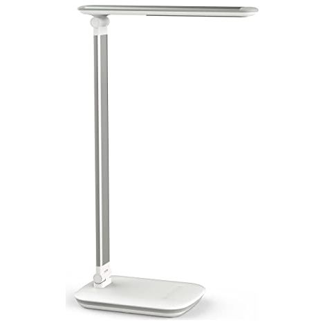 Lampada da scrivania alluminio/bianco caldo H.425mm con base LED (1/4)