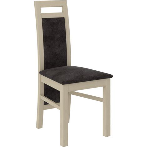 Chaise bois clair sonoma et tissu tissu Mouka-Tissu 27128 (1/4)