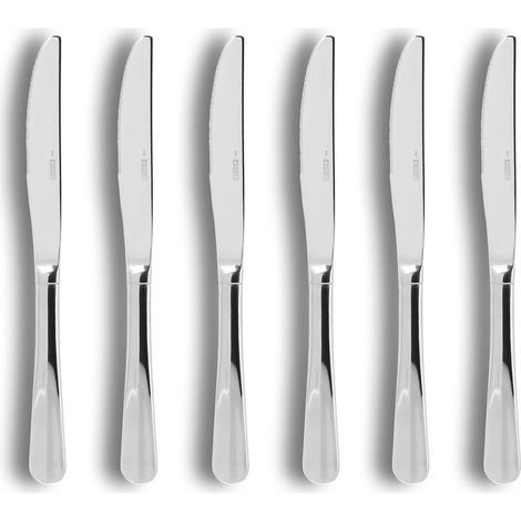 Lot de 6 couteaux de table en acier inoxydable, ARES