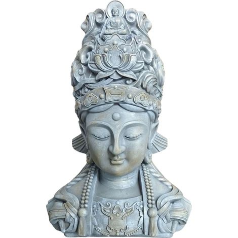 Busto de Buda, 44 cm, poliresina resistente a la intemperie