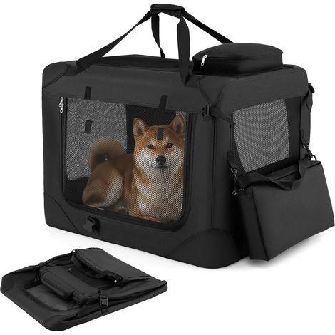 COSTWAY Trasportino Borsa Cani Gatti Animali Domestici Auto Taglia Grande Piccoli Media Cuccioli Pieghevole Viaggi Zaino Tessuto Cuscino Morbido Imbottita Leg (1/5)