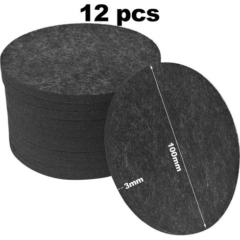 12 Pièces Dessous de Verre en Feutre,10 cm Diamètre 3 mm Épaisseur Rond Antidérapant Lavable Résistant à la Chaleur Dessous de Verre pour Café Bière Tasse à Thé Verres Bols et Vases (Gris Foncé)