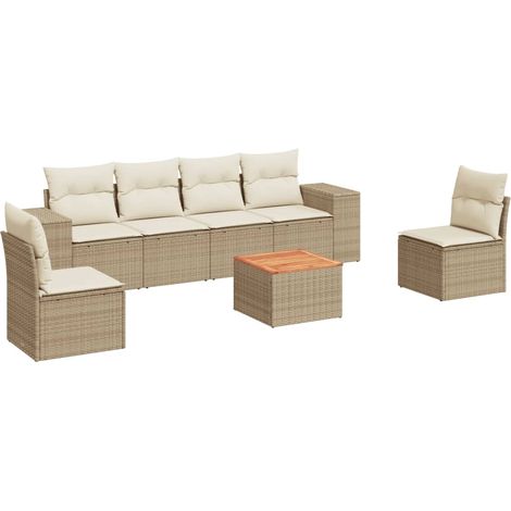 Maison Exclusive - Set sofás de jardín 7 piezas y cojines ratán s (1/3)