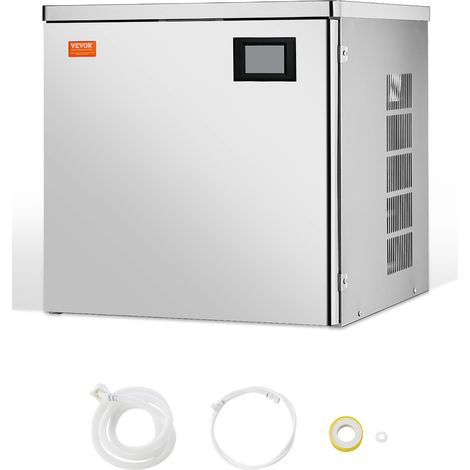 VEVOR Eismaschinenkopf kommerzieller Eisbereiter Eismaschine (nur Kopf) 204 kg/Tag, Kopf aus Edelstahl + PE-Kunststoff Eisbereiter-Kopf mit intelligentem Bedienfeld & Reinigung auf Knopfdruck