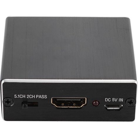 Répartiteur audio numérique à fibre optique analogique HDMI, convertisseur audio 4K en aluminium noir (1/4)