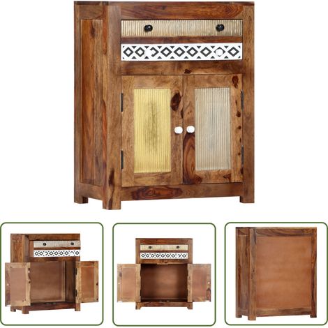 The Living Store Beistellschrank 60x30x75 cm Massivholz Palisander - Sideboard - Wohnzimmertisch - Holzmöbel - Palissanderholzmöbel - Vintage Stil (1/5)