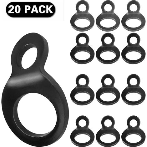 Ganci di ancoraggio in acciaio inox, 20 pezzi, per moto, rimorchio, pick-up, camper, roulotte, neri (1/5)