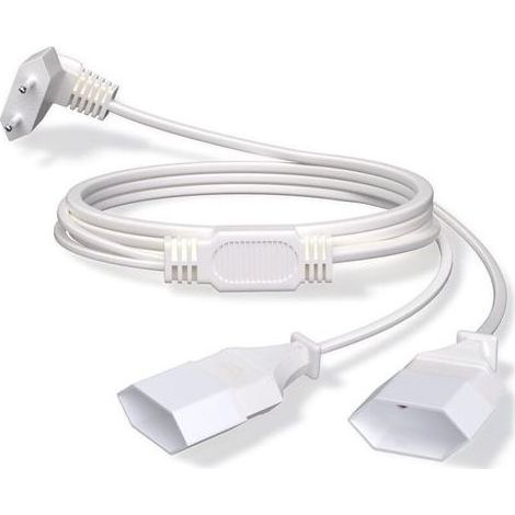 Extension electric, 2M Extension of Cable of supply, Plug of Type C,Flat 250 V/2,5 HAS for Lamp of Floodlight of Monitor of computer TV PC-White (1/5)