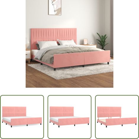vidaXL Estructura cama sin colchón terciopelo rosa 200x200 cm (1/5)