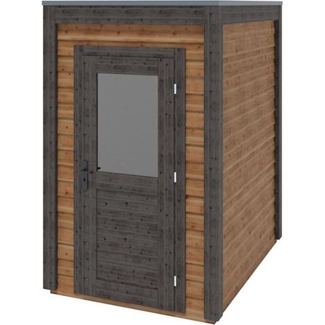 Abri de jardin en bois Veya 1.59x2.09m - 3.32m2 - Ep. 28mm - Traité (1/3)