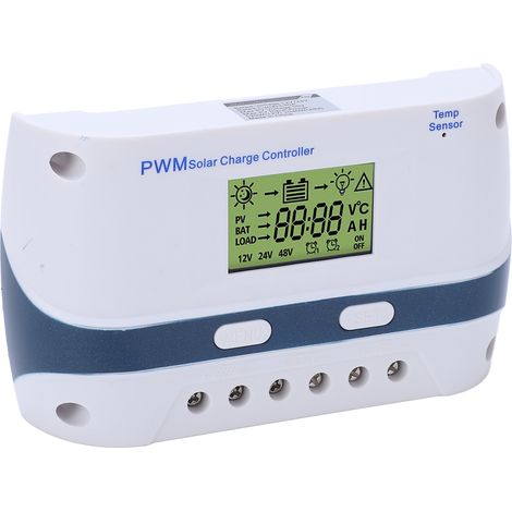 Régulateur de charge solaire 12V 24V auto LCD PWM pour panneau solaire maison stations base camping-cars yachts bateaux (1/5)