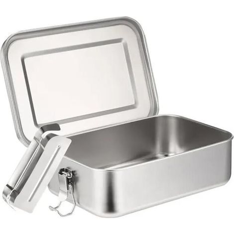 HOXILEELEOLunch box inox - 1 pièce, 1400ml, 1 cloison amovible - Étanche, sans BPA - Convient pour enfants, adultes, bureau, campi Étiquette (1/5)