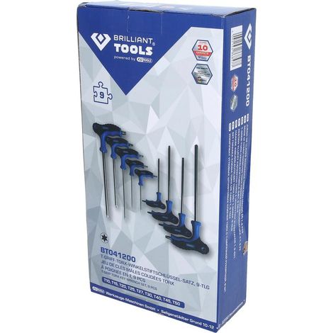 Llave acodada Torx® con mango en T y orificio frontal T50 x 200 mm