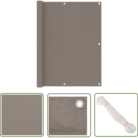 The Living Store Écran de balcon Taupe 120x300 cm Tissu Oxford - Écran De Balcon - Voile D'ombrage - Intimité Balcon - Protection Solaire - Parasol Balcon (1/5)