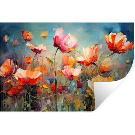 Wall Sticker Flowers - Watercolor - Art - Botanical - Nature 60x40 cm
