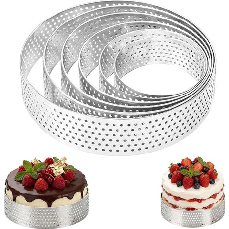6 Perforated Pastry Circles Stainless Steel Diameter 5-10 cm (1/5)