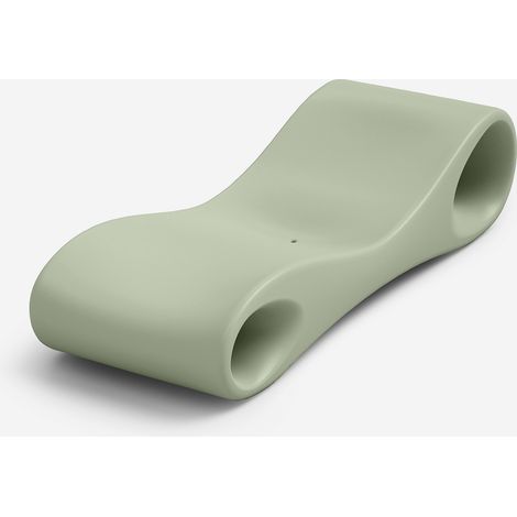 Lettino prendisole di design in polietilene outdoor Slice - Verde