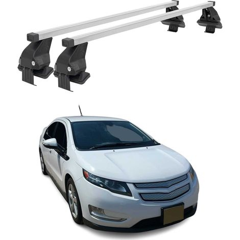 OMAC Dachträger Querträger Stahl für Chevrolet Volt 2010-2015 – Abschließbar – City-Crash-getestet – DIN 75302:2019 – ISO/PAS 11154:2006 – Max. 50 kg Silber (1/5)
