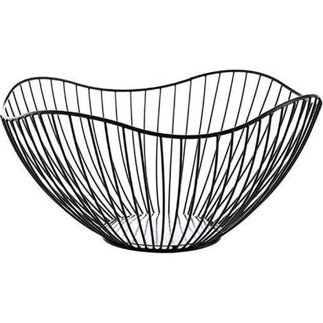 Corbeille à fruits - Corbeille à fruits en métal - Paniers de rangement - Corbeille à fruits pour la cuisine - Paniers de rangement - Panier - Coupe à fruits - Support pour coupe à fruits - Noir - Iro (1/5)