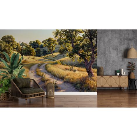 Papier peint campagne sentier des oliviers - 150 x 250 cm (1/2)